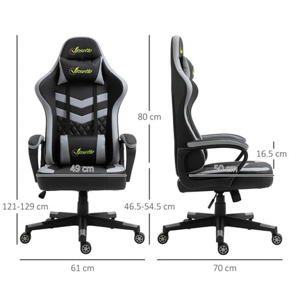 Gaming Chair Ergonomic Design with Headrest and Lumbar Pillow Rotatable Home Leather Office Chair