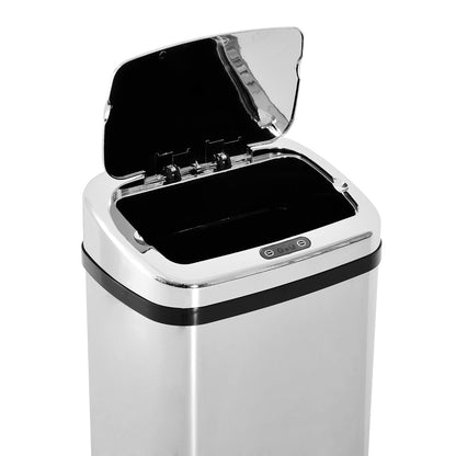 50L Motion Sensor ABS Rubbish Bin Siler/Black