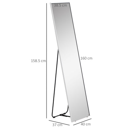 Full Length Mirror Freestanding for Bedroom, 160 x 40 cm Freestanding Rectangle Dressing Mirror, Black Frame