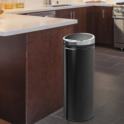 HOMCOM 50L Stainless Steel Sensor Trash Can W/ Bucket-Black