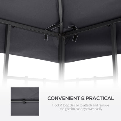 3 x 3(m) Gazebo Canopy Roof Top Replacement Cover Spare Part Deep Grey (TOP ONLY)