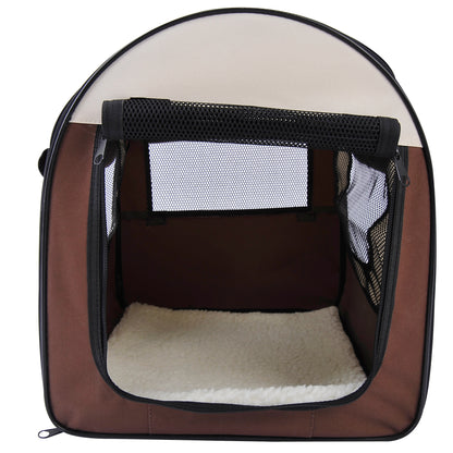 Small Dog Carrier, Folding Fabric Soft 61Lx46Wx51Hcm-Brown