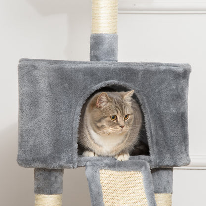 Cat Tower, Cat Stand, Cat Tree for Kitten, w/ Scratching Post, Cat Cando, Hanging Ball, Soft Touch, 98cm Grey