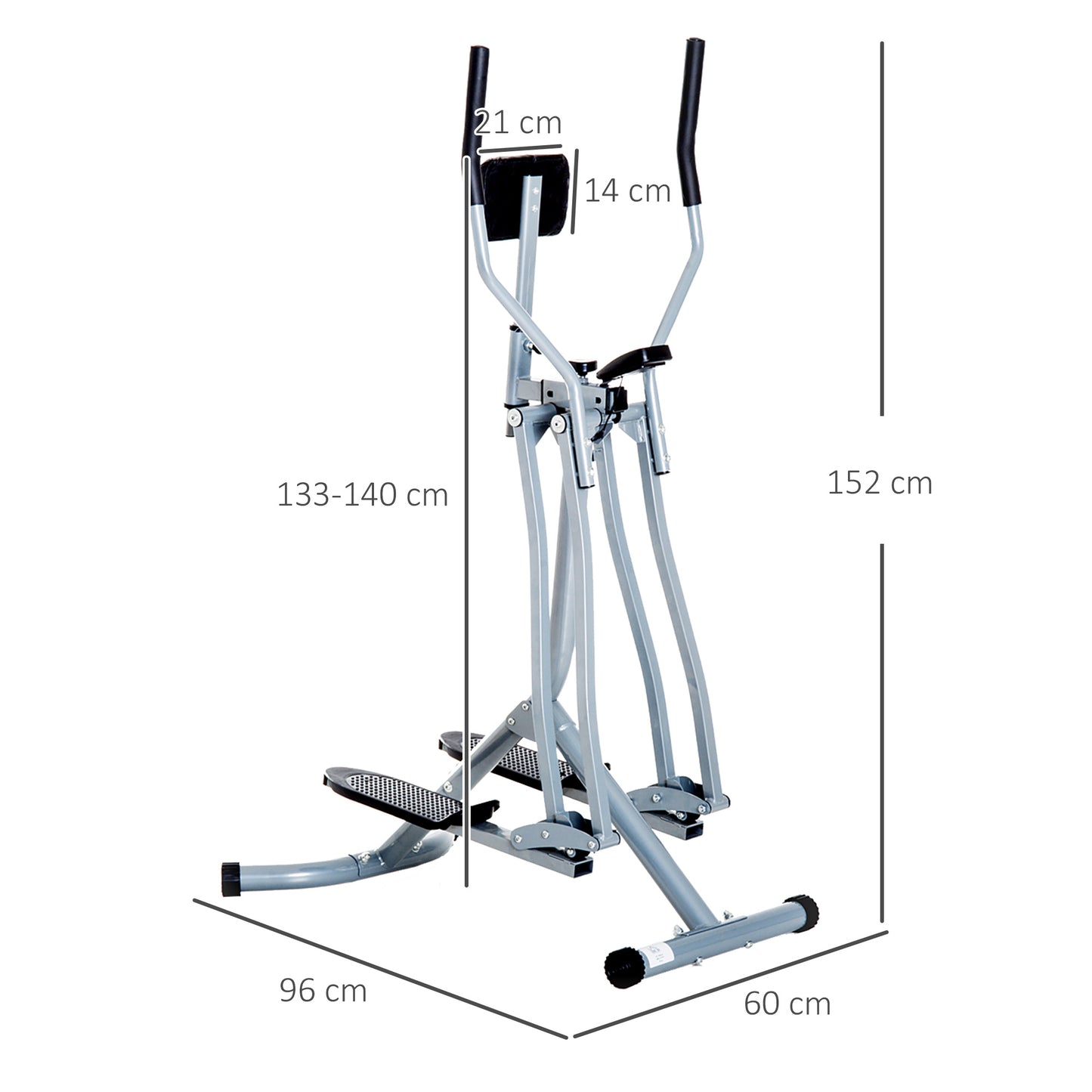 Air Walker with LCD for Home Gym-Silver/Black