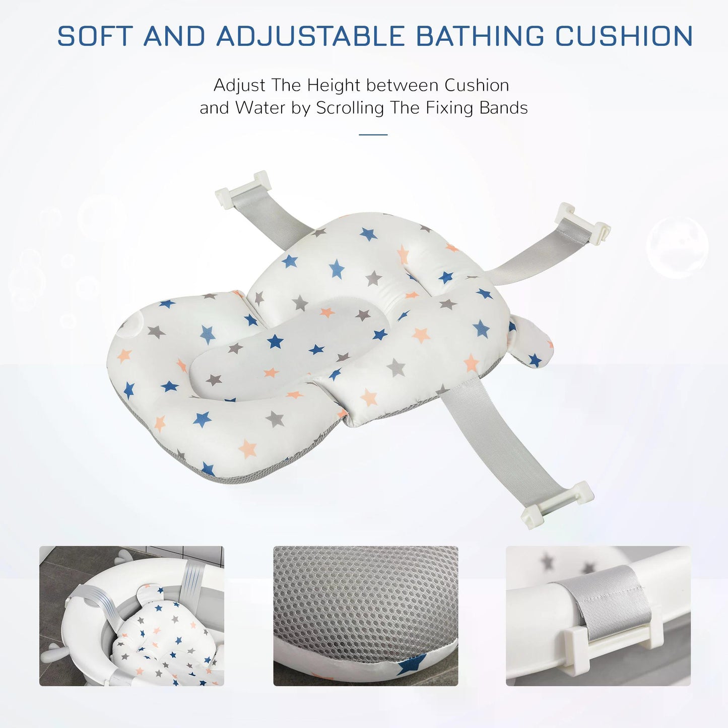 Foldable Bath Tub, for Baby, Ergonomic w/Temperature-Induced Water Plug Non-Slip Support Leg Portable for 0-3 Years,white