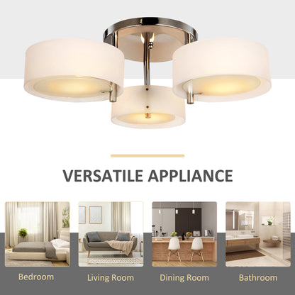 Modern Ceiling Lights for Living Room, 3 Lights Acrylic Lamp Light-White