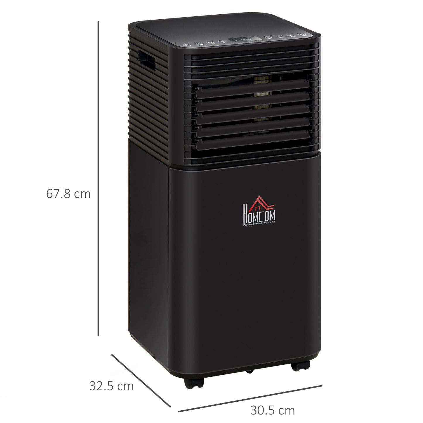 Small Room Air Conditioner, 560W Compact Portable Mobile Cooling Dehumidifying Ventilating w/ Fan Remote LED Display