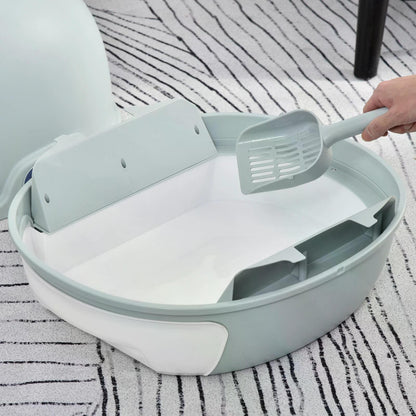 Cat Litter Box With Litter Scoop, Drawer-Type Easy To Clean, Skylight, Light And Easy To Move