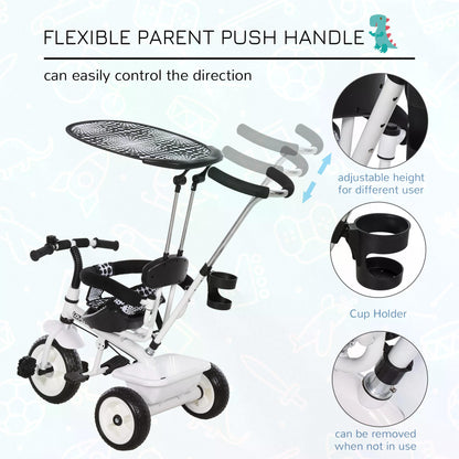 Baby Stroller W/Handle-White/Black