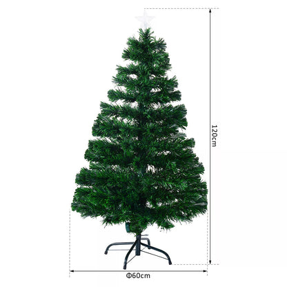 4ft Pre-Lit Artificial Christmas Tree, Metal Stand-Green