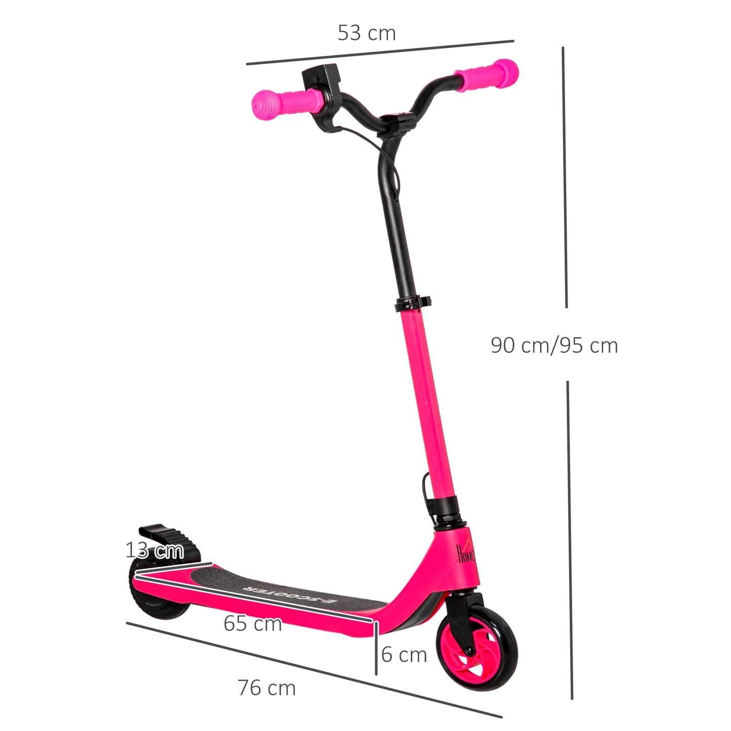 Pink Electric Scooter, 120W Motor E-Scooter w/ Battery Display, Adjustable Height, Rear Brake for Ages 6+ Years