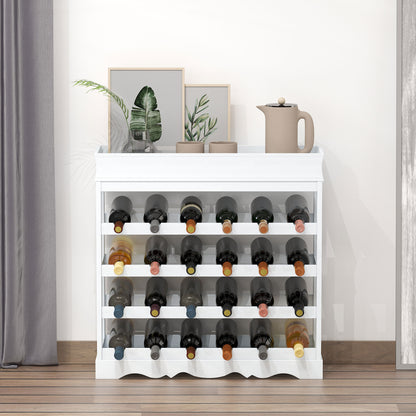 70Wx22.5Dx70H cm 24 Bottles 4-tier Wine Rack-White