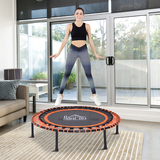 HOMCOM 3.3ft Mini Round Trampoline Aerobic Exercise Bungee Rebounder Jumper