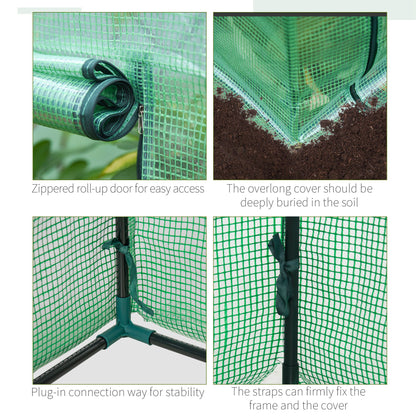 100 x 50 x 150cm Greenhouse Steel Frame PE Cover with Roll-up Door Outdoor for Backyard, Balcony, Garden