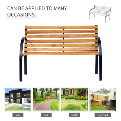 Garden Bench, 122Lx60Wx80H cm-Steel/Wood