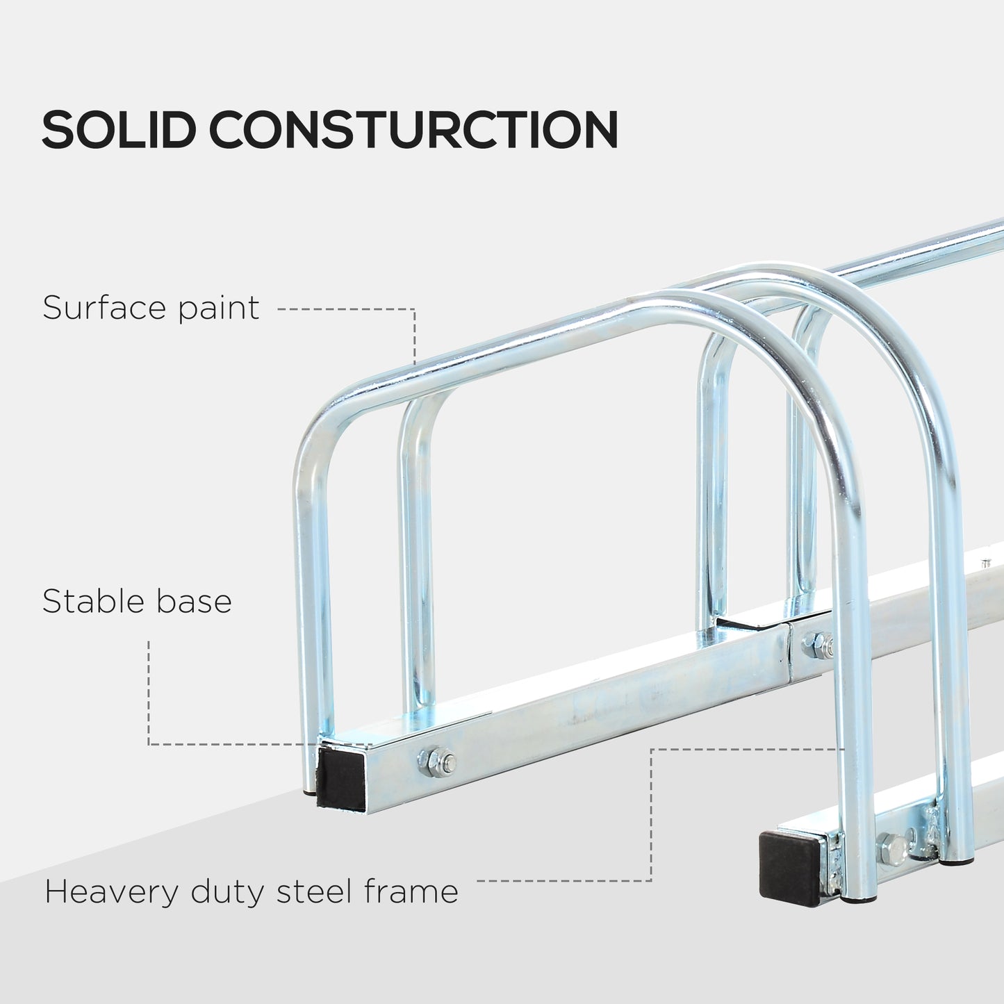 6-Bike Floor Parking Stand Silver