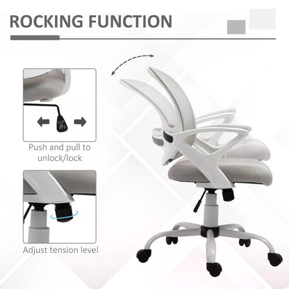 Mesh Office Chair Swivel Desk Task Computer Chair With  Lumbar Back Support, Adjustable Height, Arm For Home, Grey