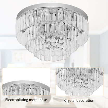 Dining Room Ceiling Lights, Round Crystal Chandelier,