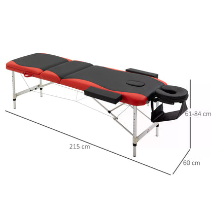 Professional Portable Massage Table W/ Headrest-Black/Red