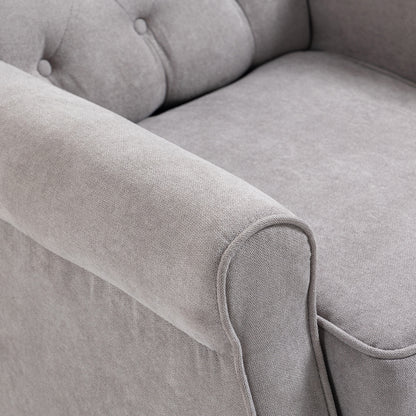 Fabric Tufted Accent Armchair Grey