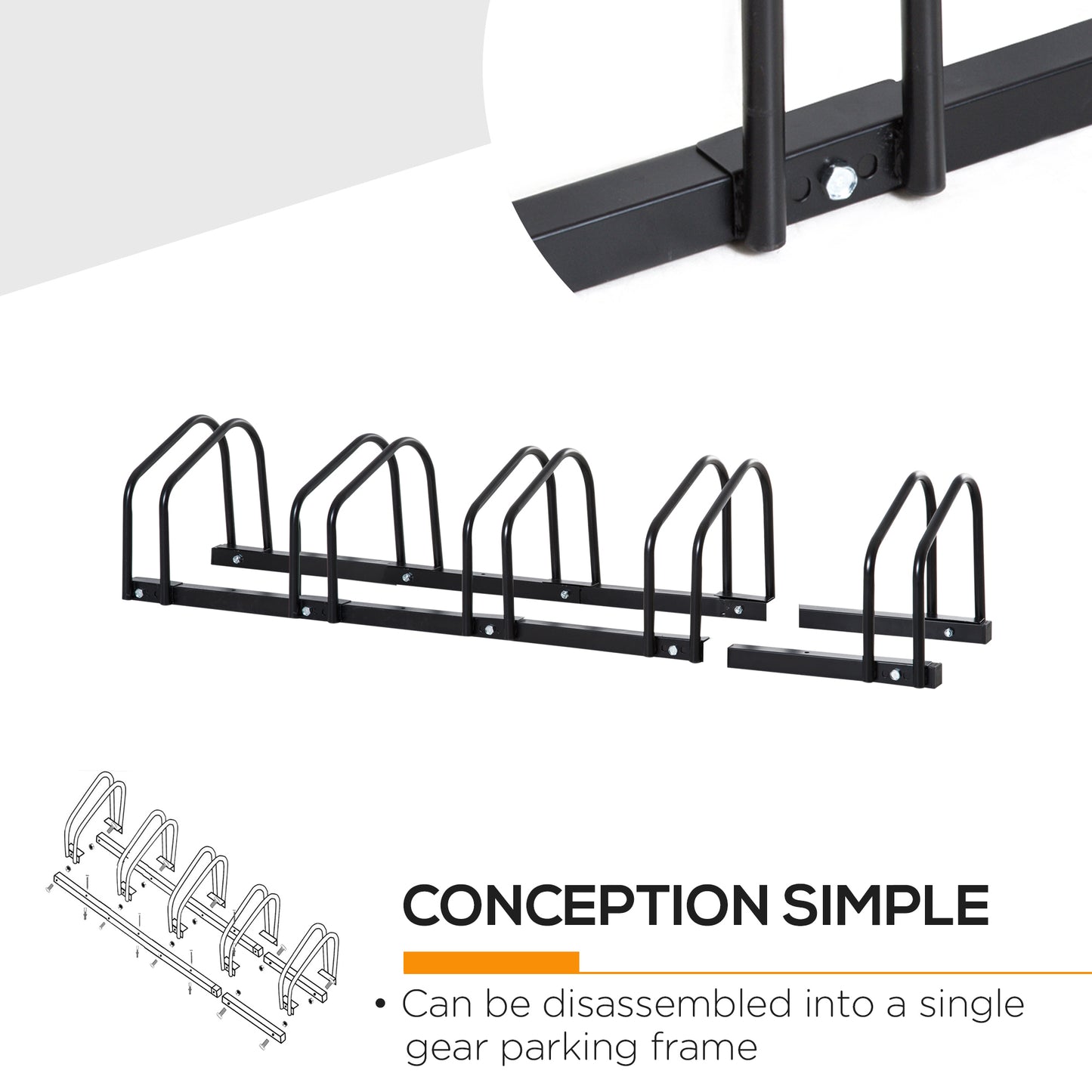 Bike Parking Rack, 130Lx33Wx27H cm,bike storage , bicycle stand Steel-Black