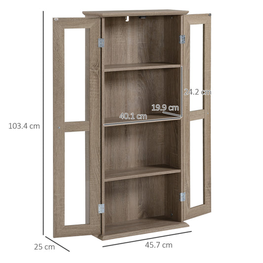 CD Cabinet - Holds up to 100 CDs, 4-Tier CD Storage Unit, Modern Bookcase with Magnetic Doors and Wide Base for Home, Brown