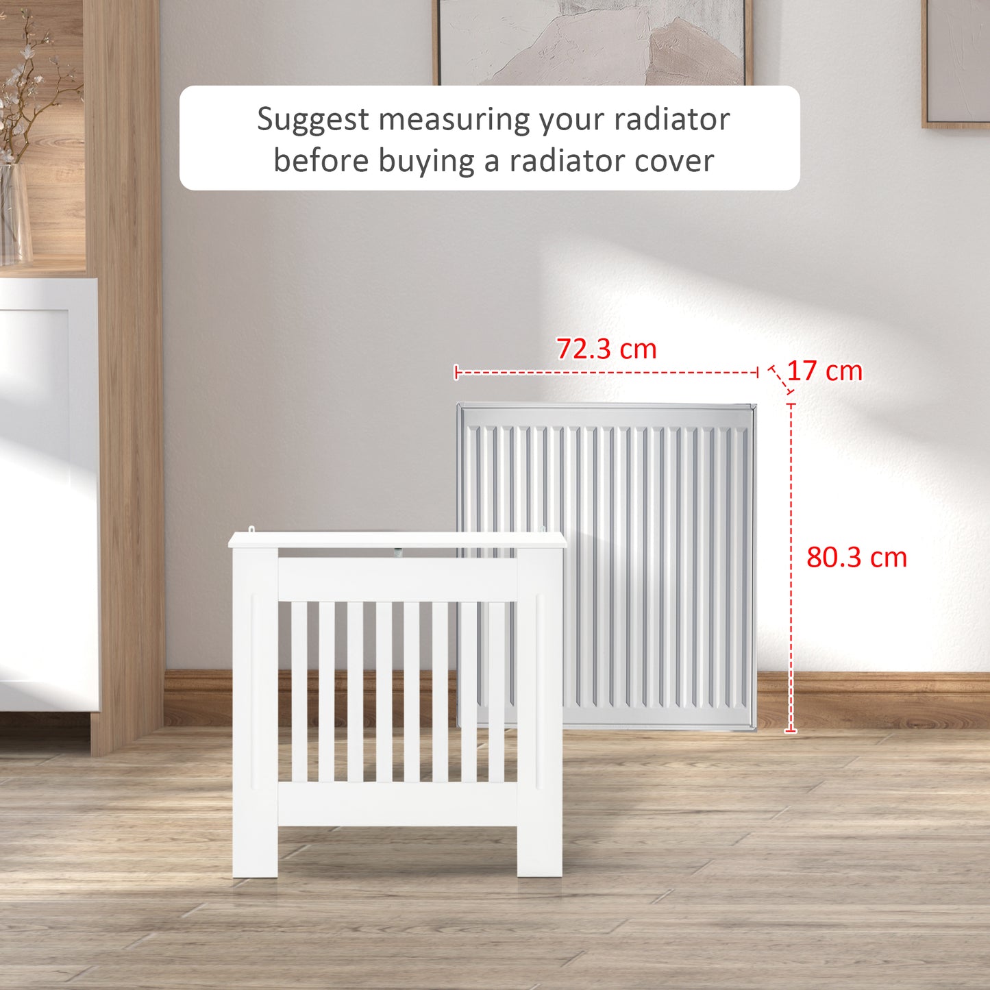 78Lx19Wx81H cm MDF Radiator Cover-White