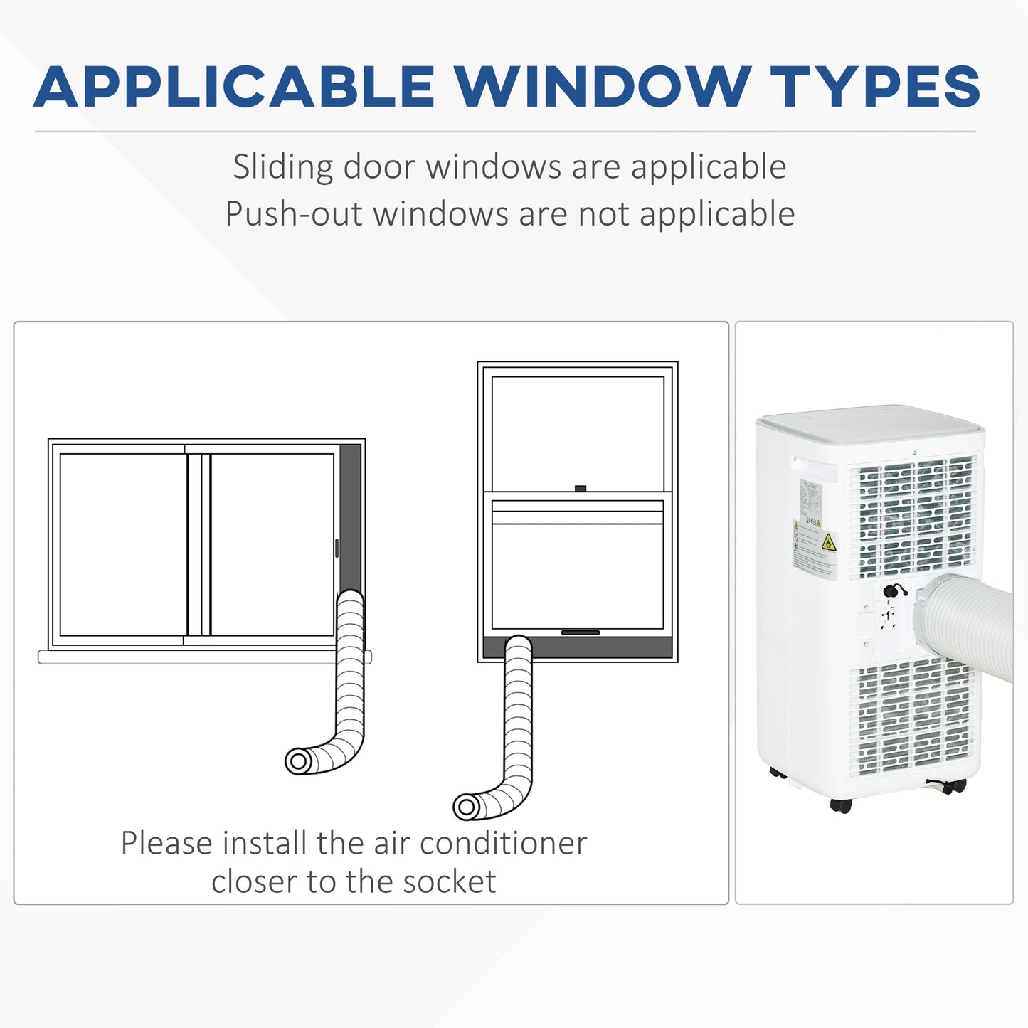 7000 BTU Mobile Air Conditioner Portable AC Unit for Cooling Dehumidifying Ventilating w/Remote Controller, LED Display, White