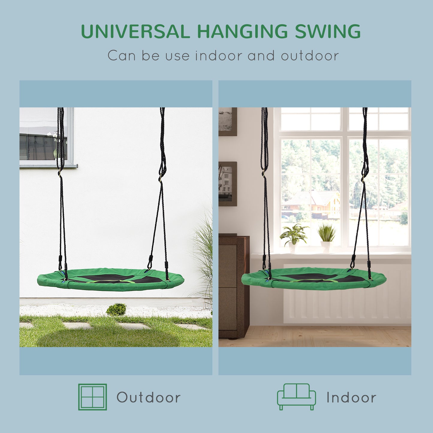 100cm Giant Nest Web Rope Hanging Tree Swing Seat Round Backyard Playground