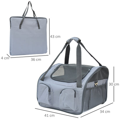 41Lx34Wx30H cm Pets Carrier Folding Bag-Grey