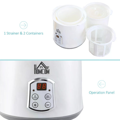 3-IN-1 Yoghurt Maker with Strainer, Multifunctional Yogurt Machine with Digital Display, Timer for Greek Yoghurt, Rice Wine