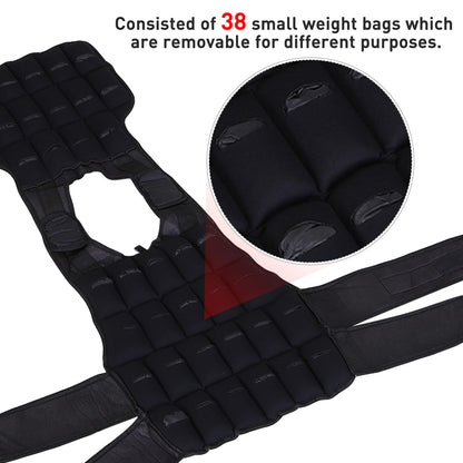 15kg Adjustable Metal Sand Weight Vest Black