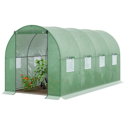 Walk in Polytunnel Outdoor Garden Greenhouse w/ Windows & Doors (4 x 2M)