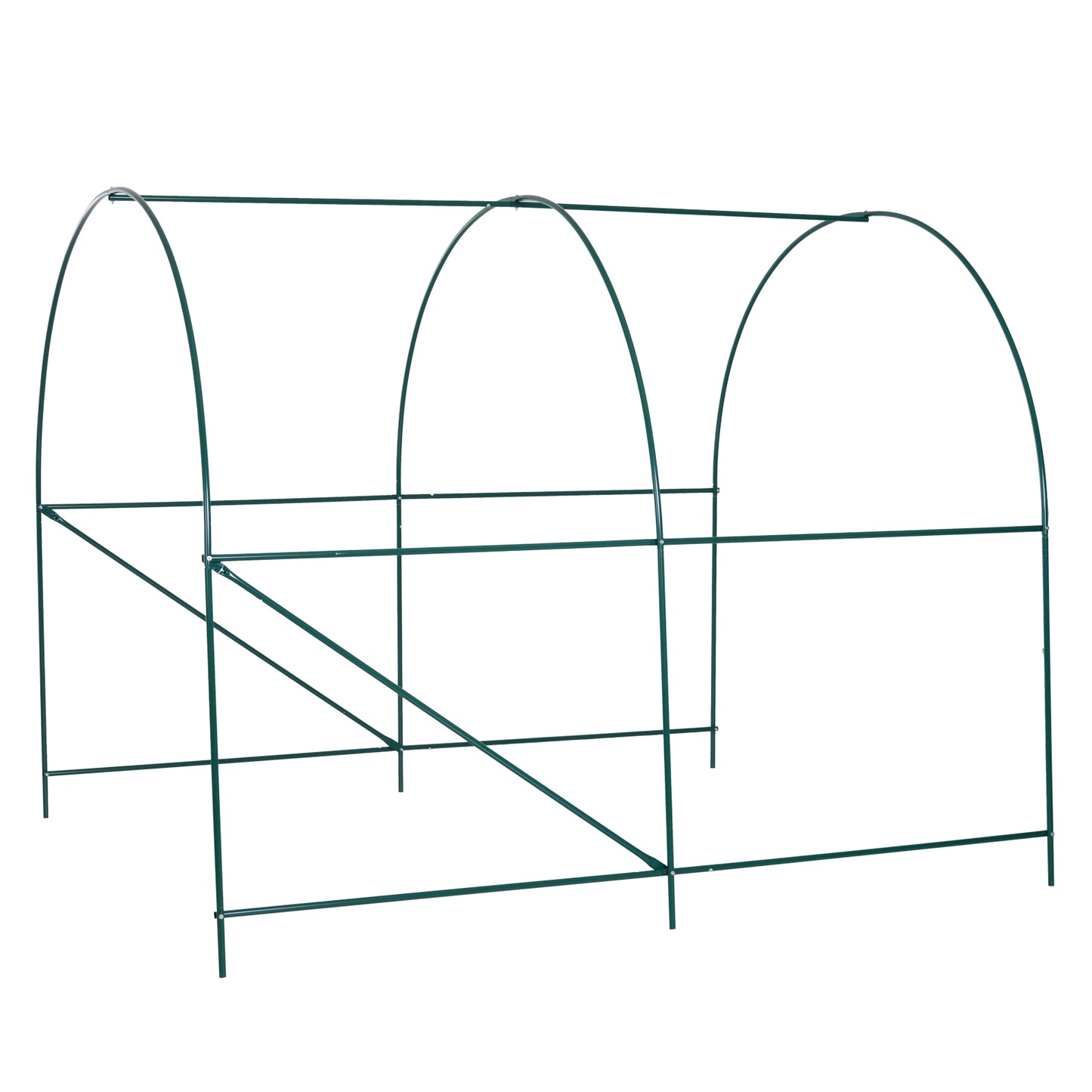 Polytunnel Greenhouse Reinforced Walk in, Steel Frame, PE, 4 Mesh Windows 2.5x2 m