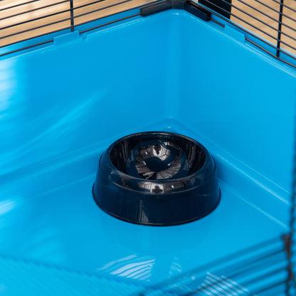 Hamster Cage Small Animal Cage Habitat for Guinea Pigs Chinchillas With Accessories, 80x48x58 cm, Light Blue