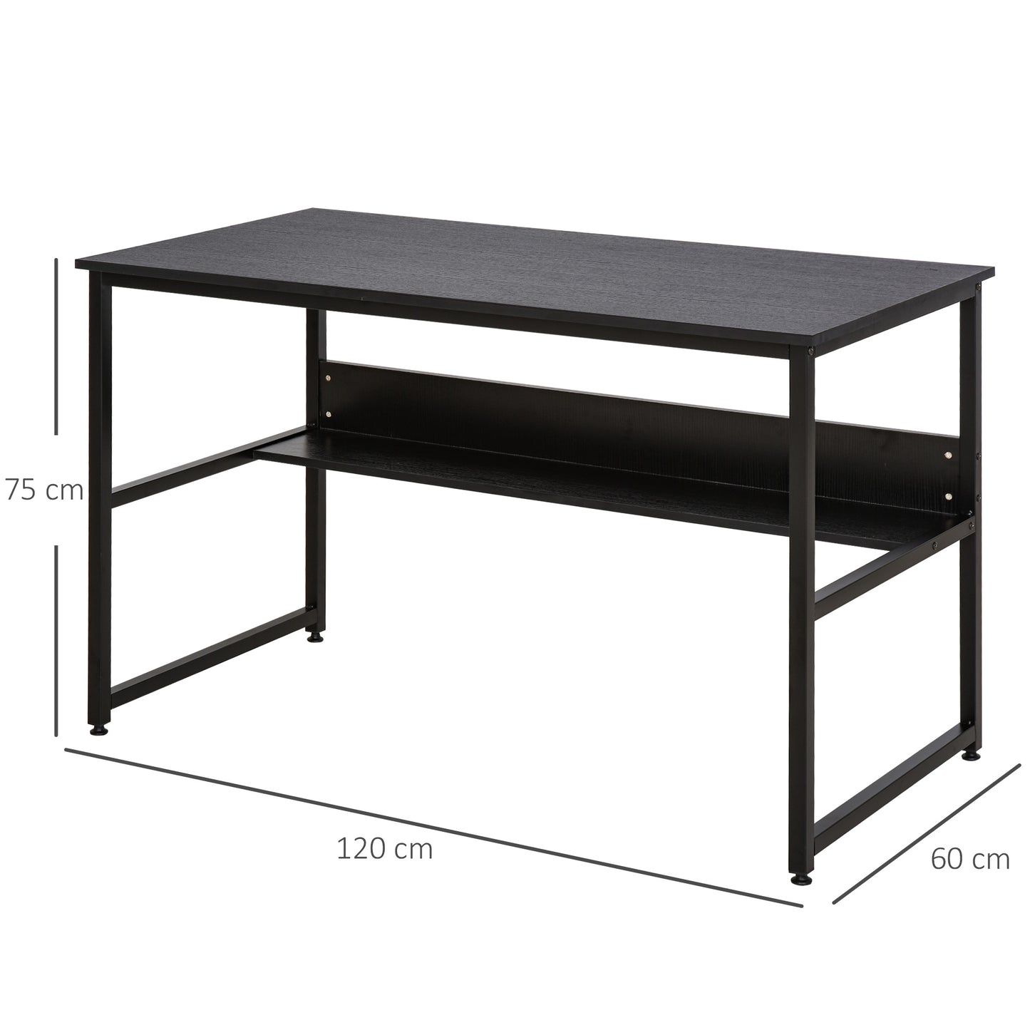 Black Wood Desk, Rectangle,