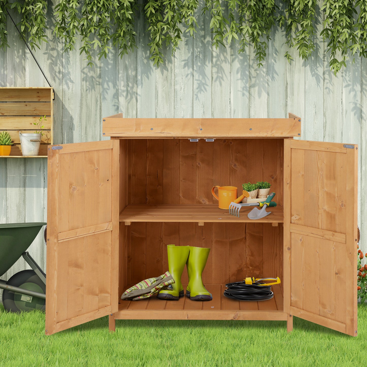 Outsunny Outdoor Garden Storage Shed, Cedarwood-Burlywood Colour 