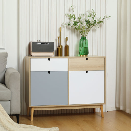 HOMCOM Sideboard Storage Cabinet Kitchen Cupboard with Drawers for Bedroom, Living Room, Entryway 