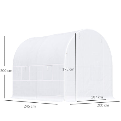 250L X 200W X 200H cm Walk-in Greenhouse-White PE