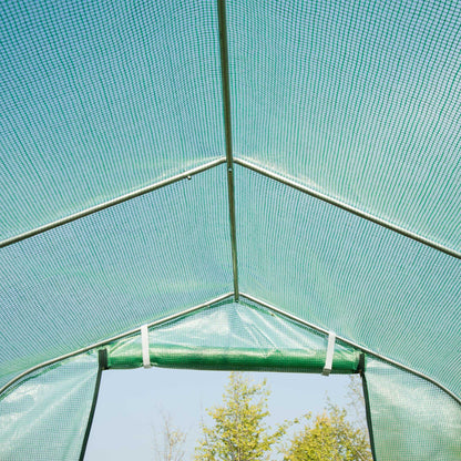 3x2m Polytunnel Walk-in Greenhouse with Windows and Door for Garden-Green