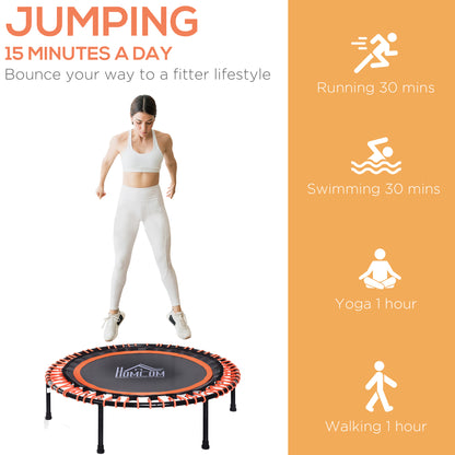 3.3ft Mini Round Trampoline Aerobic Exercise Bungee Rebounder Jumper