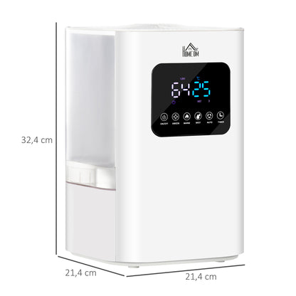 6L Warm Cool Mist Humidifiers for Bedroom, Air Humidifiers with Remote, LED Display, Quiet Operation with Auto Mode, White