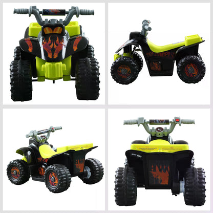 Childrens Electric Quad Bike W/ LED Light and Music-Black/Yellow