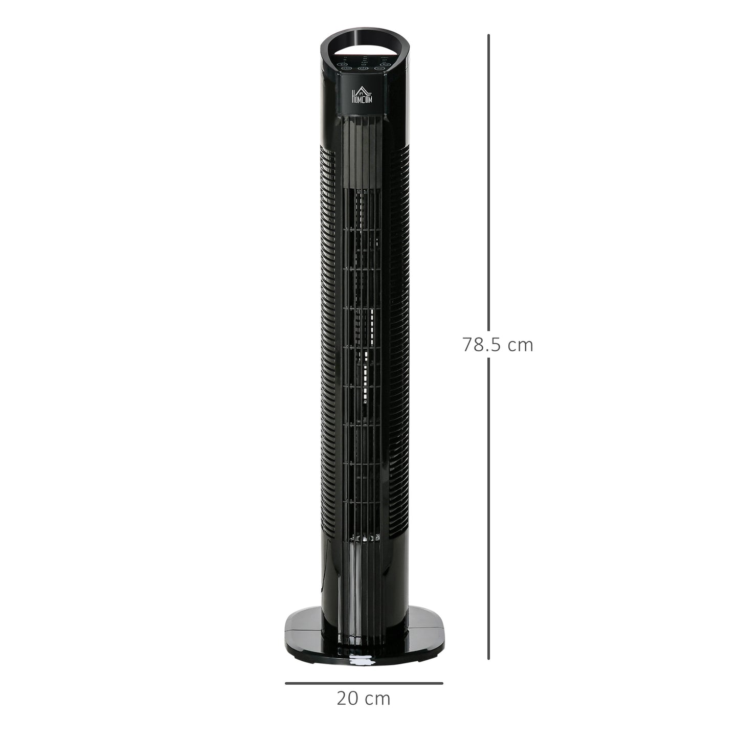 Freestanding Tower Fan, 3 Speed 3 Mode, 7.5h Timer, 70 Degree Oscillation, LED Panel, 5M Remote Controller, Black