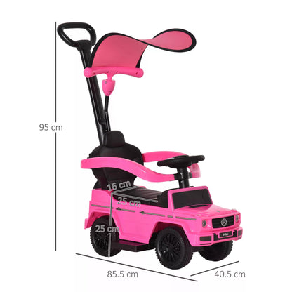 Compatible Ride-on Sliding Car Mercedes-Benz G350 Walker Foot to Floor Slider Stroller Toddler Vehicle Push-Along Pink