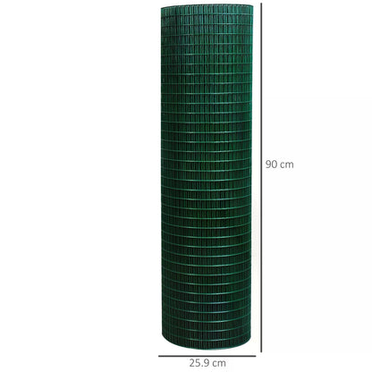 PVC Coated Welded Wire Mesh Fencing Chicken Poultry Aviary Fence Run Hutch Pet Rabbit 30m Dark Green