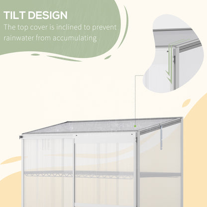 Greenhouse Sun Plate 3-Tier Greenhouse w/ Foundation Aluminum Frame Clear