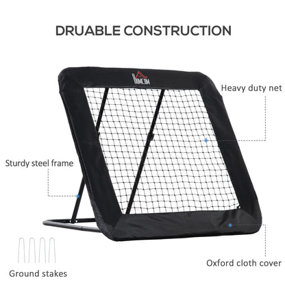 Soccer Rebound Net, Adjustable Angle Pitch Back Training Rebounder Net, Target Goal w/ Quick Folding Design