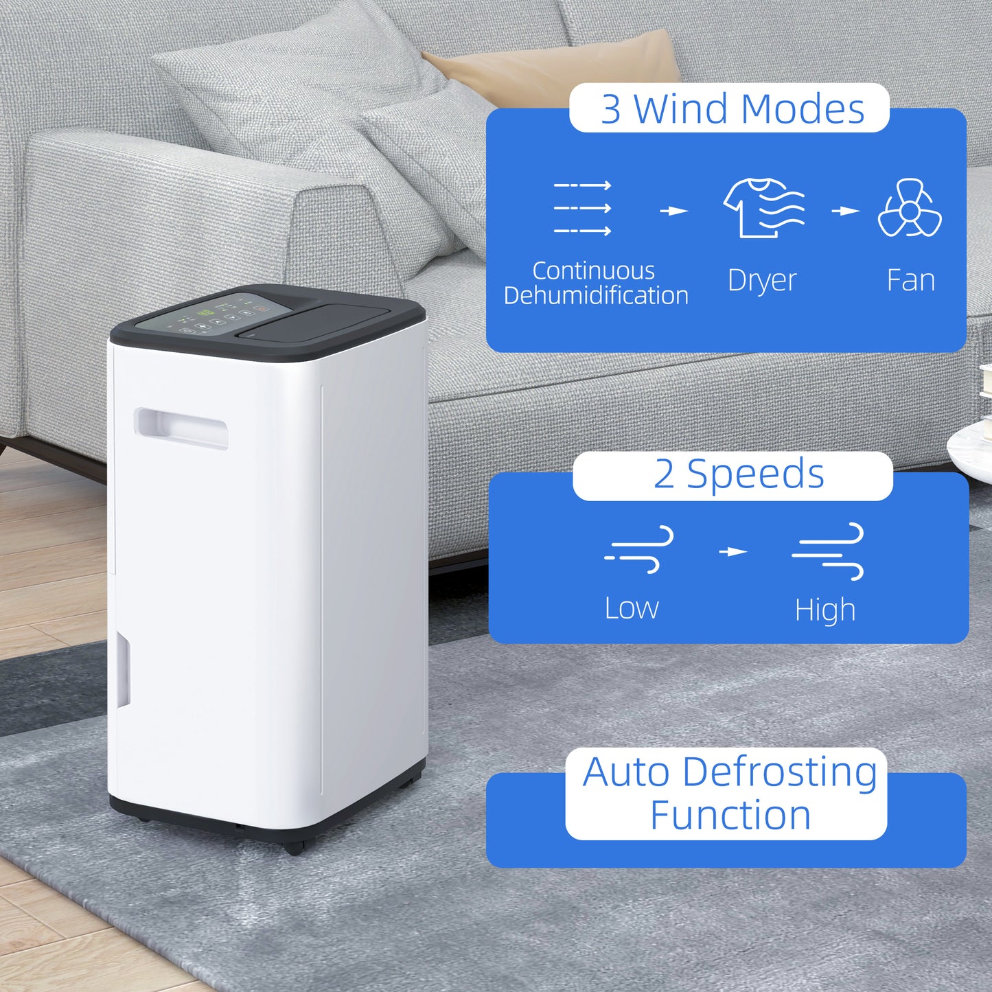 Home Dehumidifier for Bedroom,  6000mL Portable, with 24H Timer, 3 Dehumidifying Modes, 20L/Day, for Home Laundry Basement