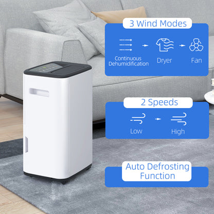 Home Dehumidifier for Bedroom,  6000mL Portable, with 24H Timer, 3 Dehumidifying Modes, 20L/Day, for Home Laundry Basement